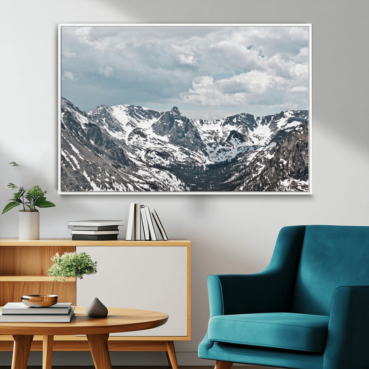 Snowy Peaks Wall Art Canvas Print – Alpine Wilderness