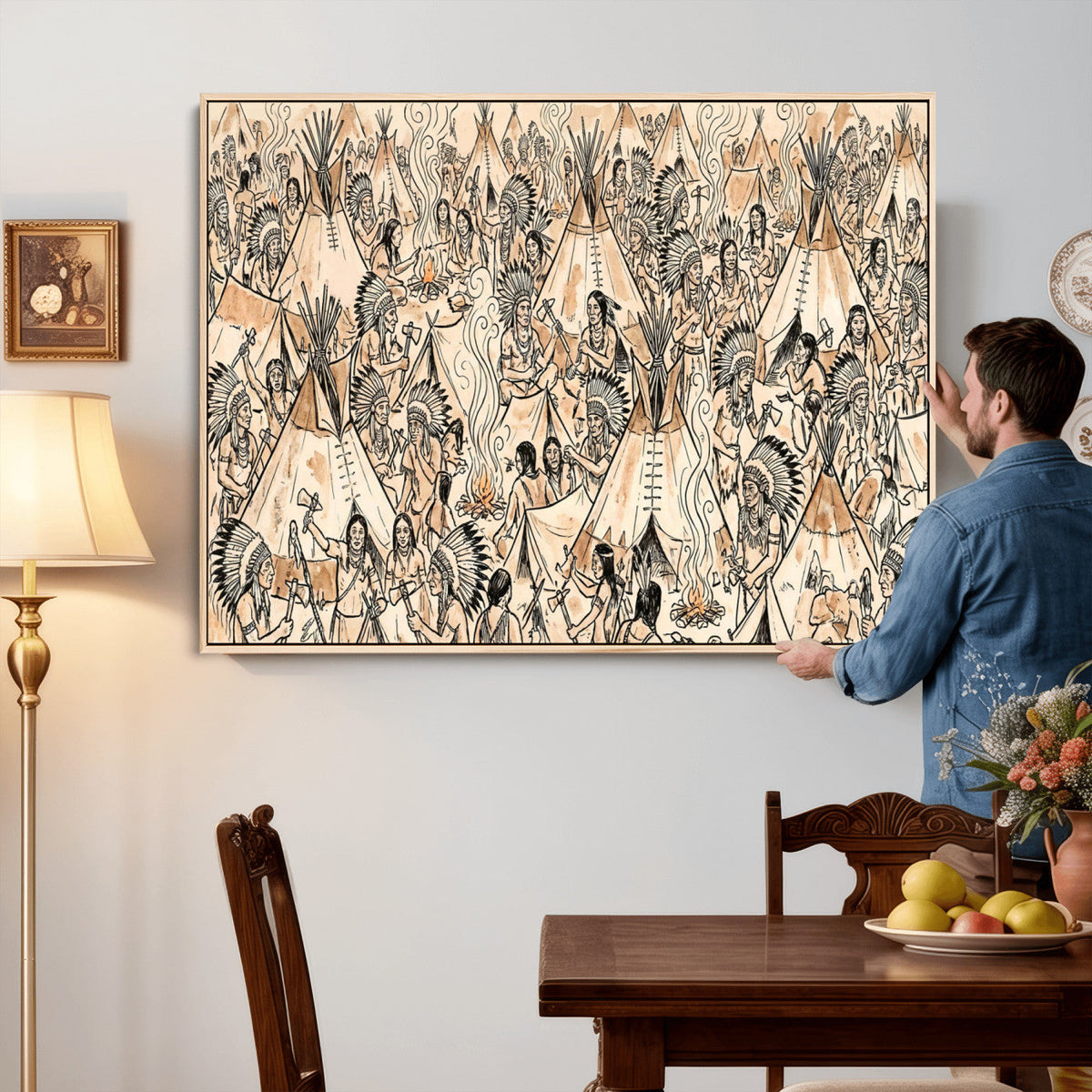 Native American Indian Wall Art Canvas Print - Abstract