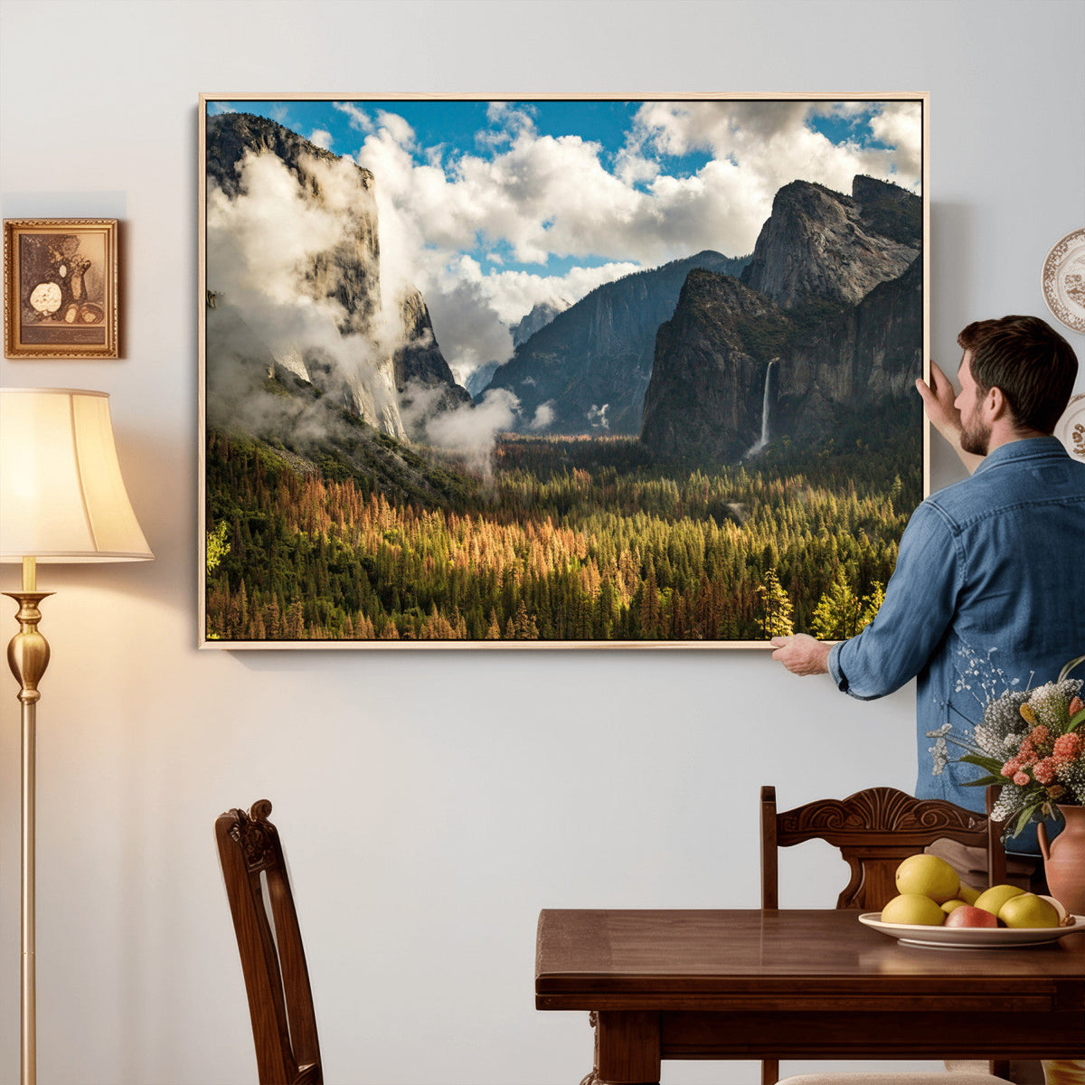 Yosemite Valley River Wall Art Canvas Print