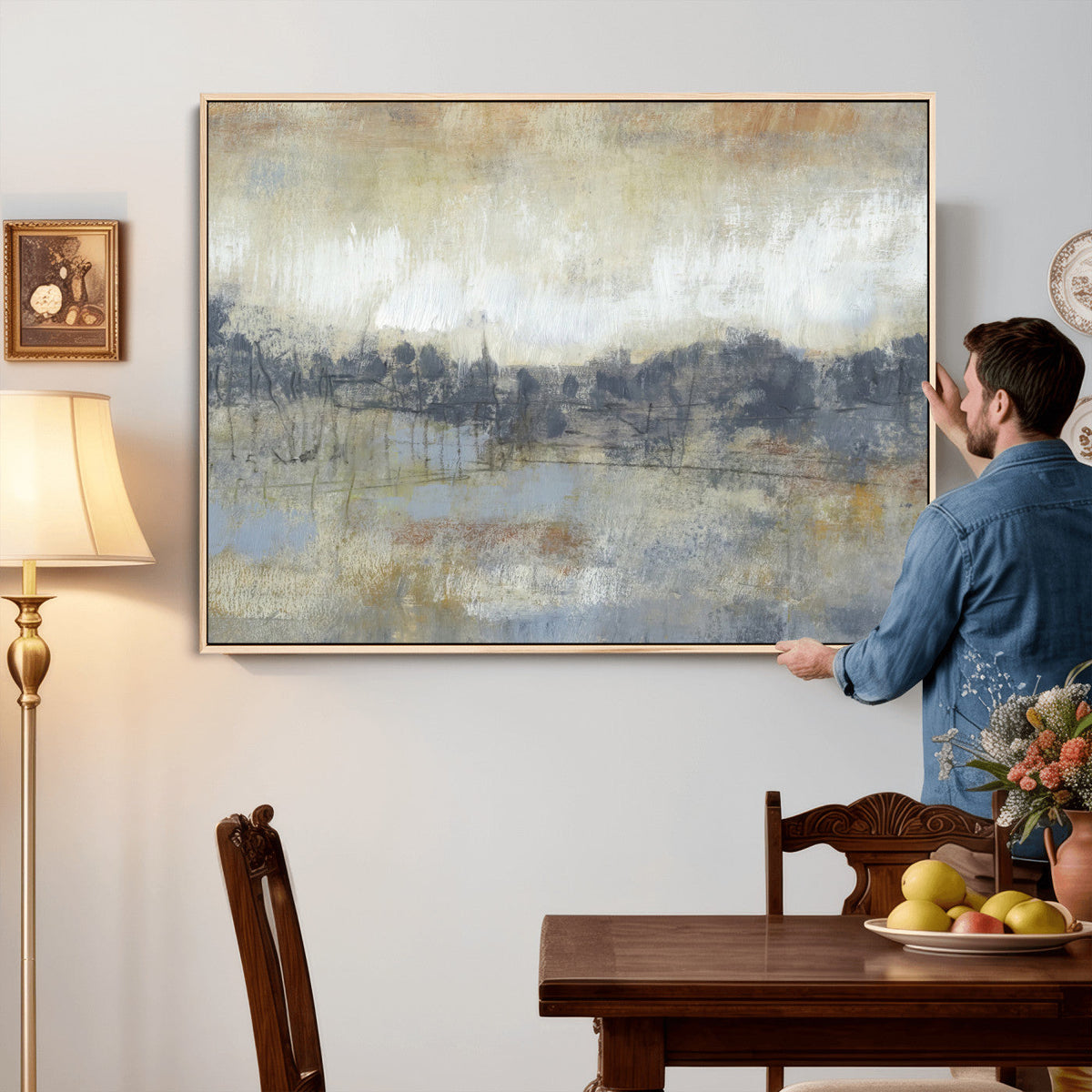 Abstract Neutral Landscape Painting Wall Art