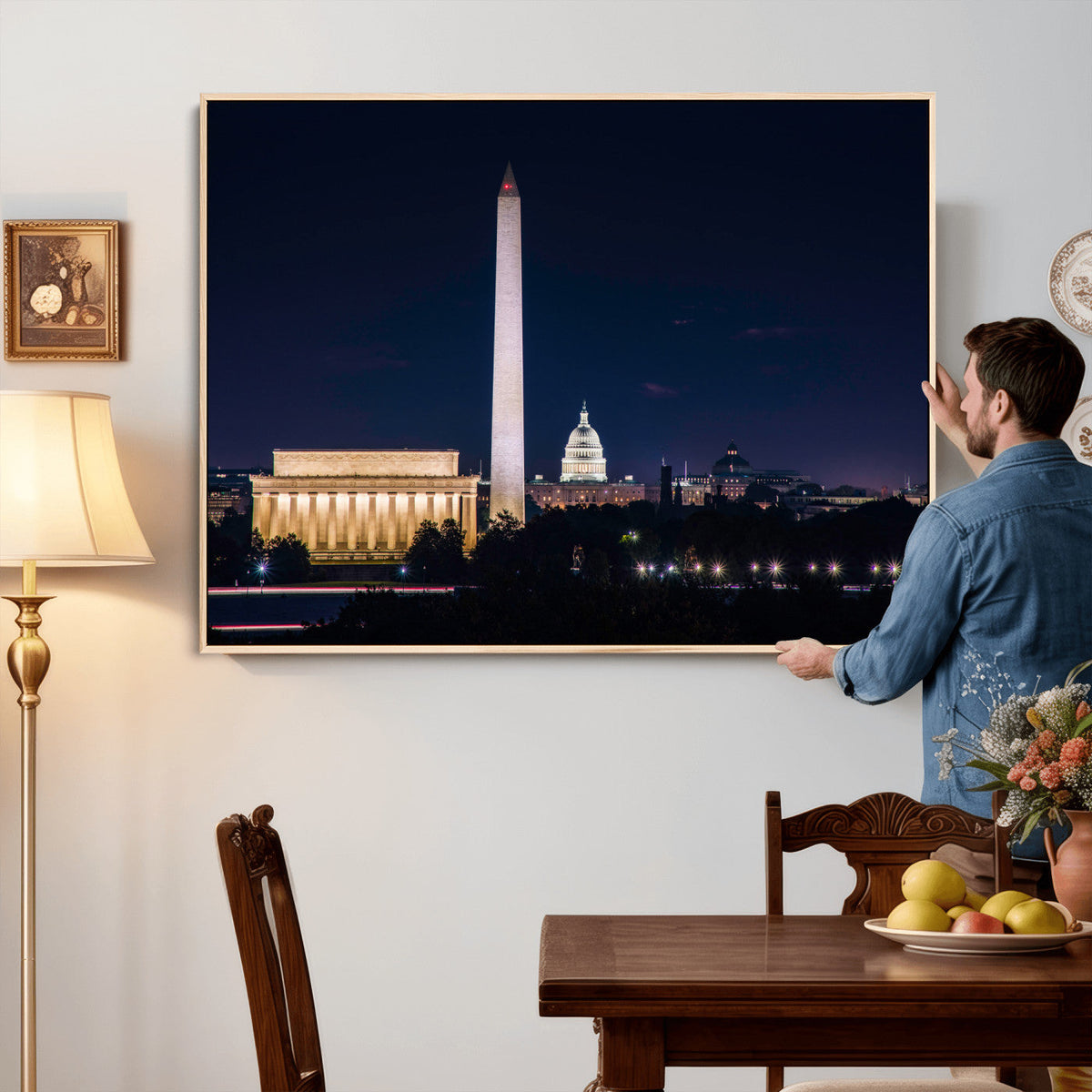Washington White House Skyline Wall Art Canvas Print –