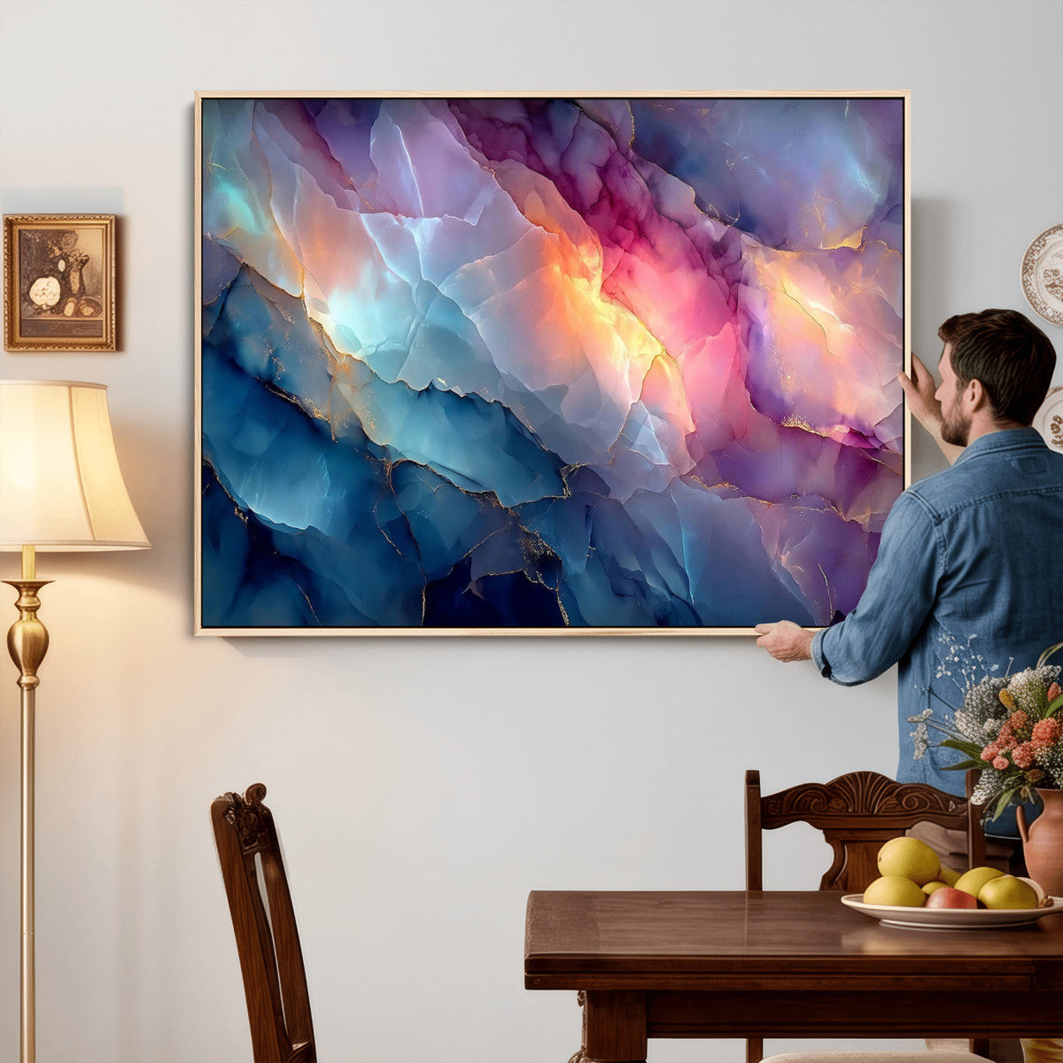 Colorful Abstract Canvas Wall Art Print, Vibrant Popup Color Art Print