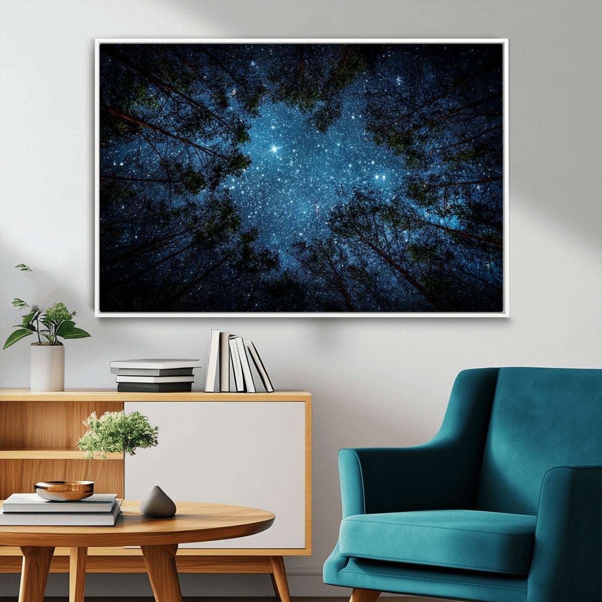 Forest and Stars Wall Art Canvas Print