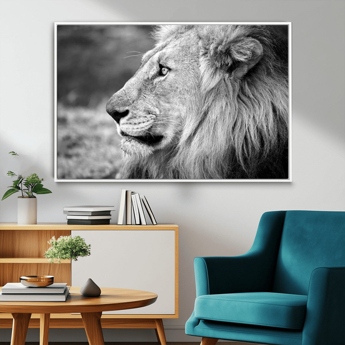 African Lion Wall Art Canvas Print – Majestic Wildlife