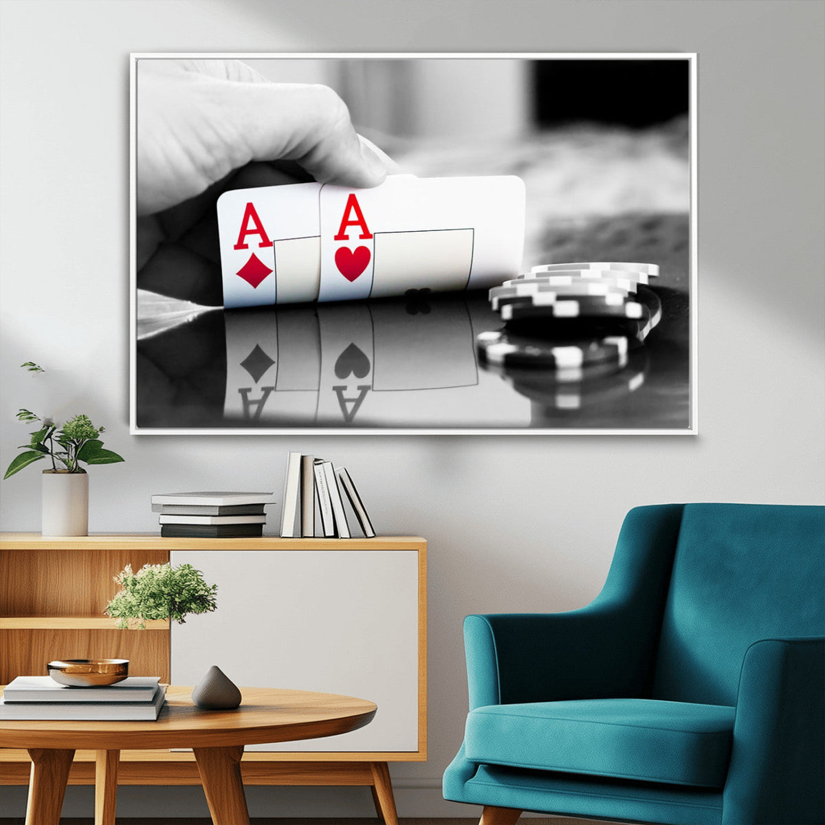 Aces Poker Art Poker Game Wall Art Canvas Print