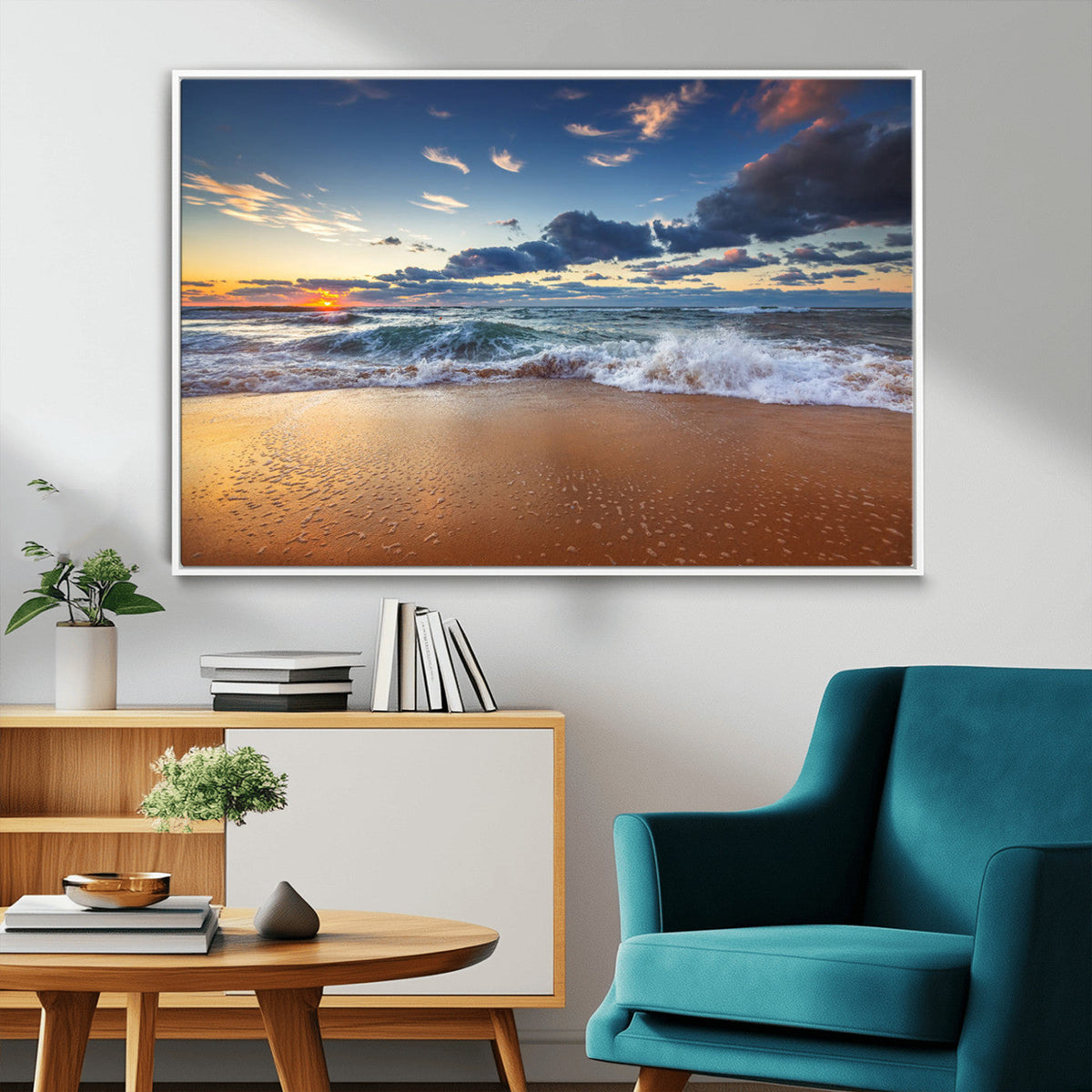 Beach Canvas Wall Art - Coastal Seascape Print for Living