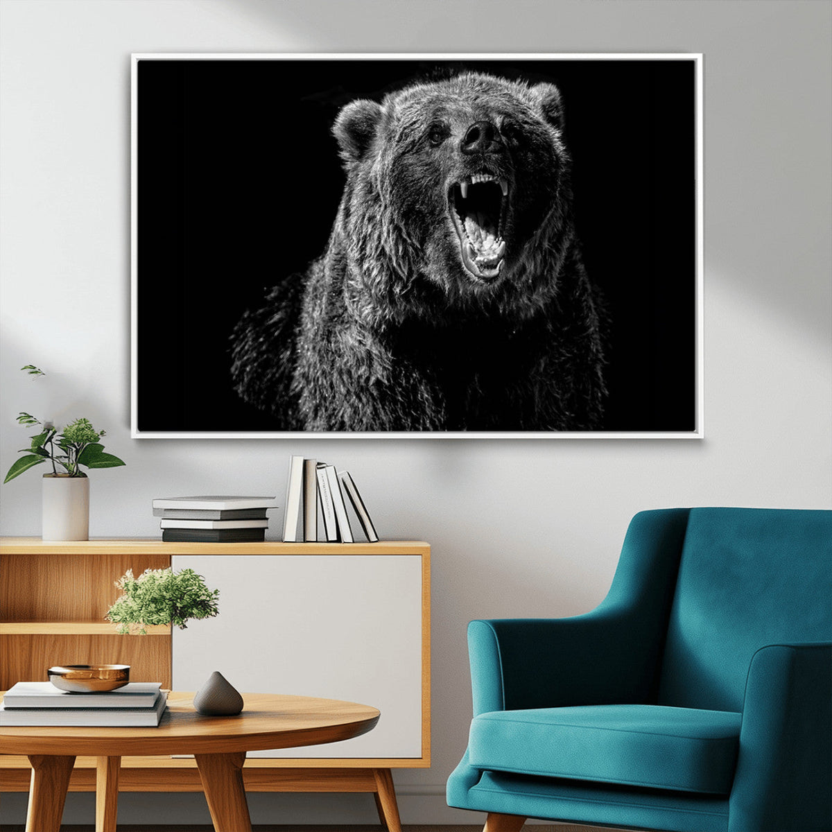Bear Canvas Print | Wildlife Wall Art for Cabin Decor |