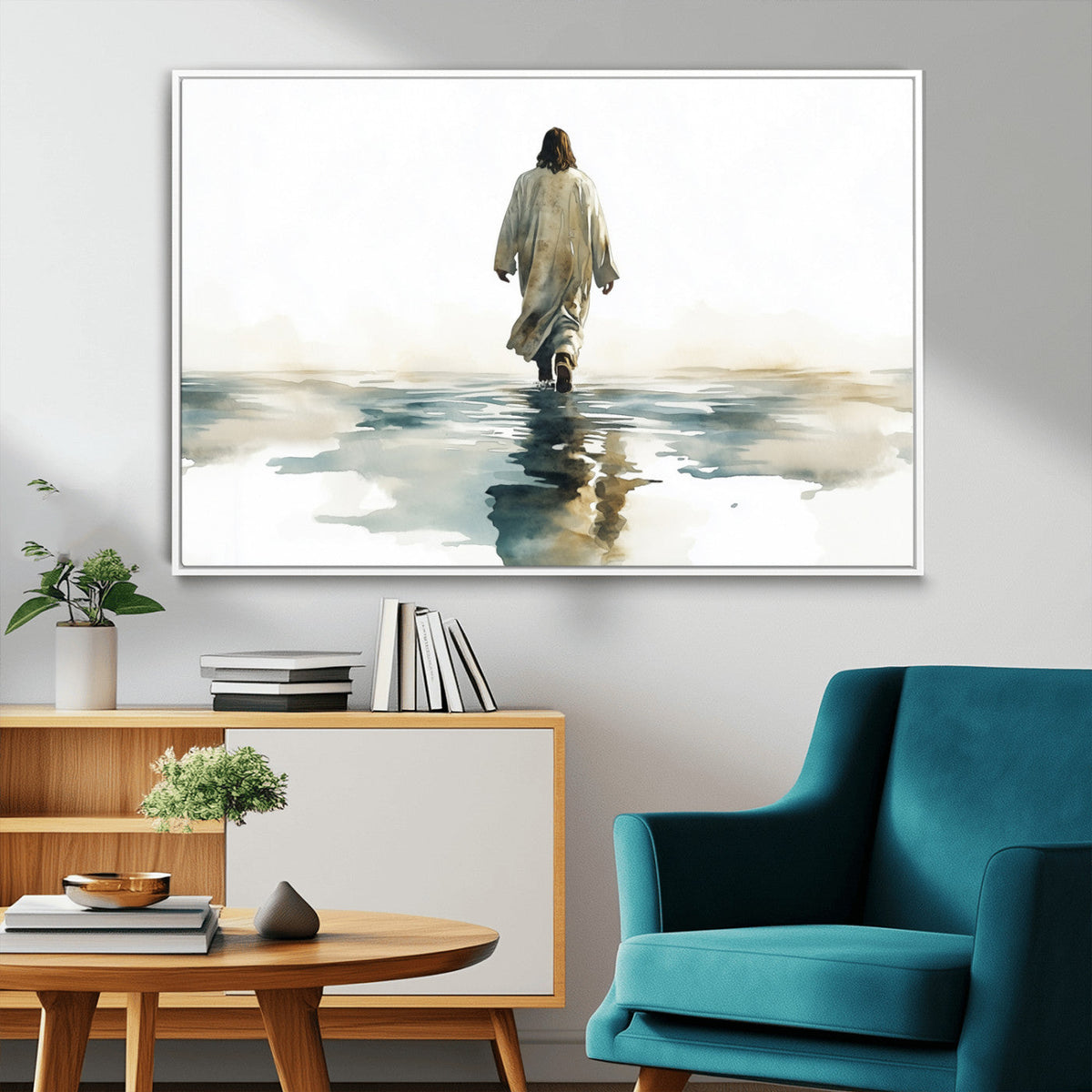 Abstract Jesus Wall Art Canvas Print, Christian Wall Art,