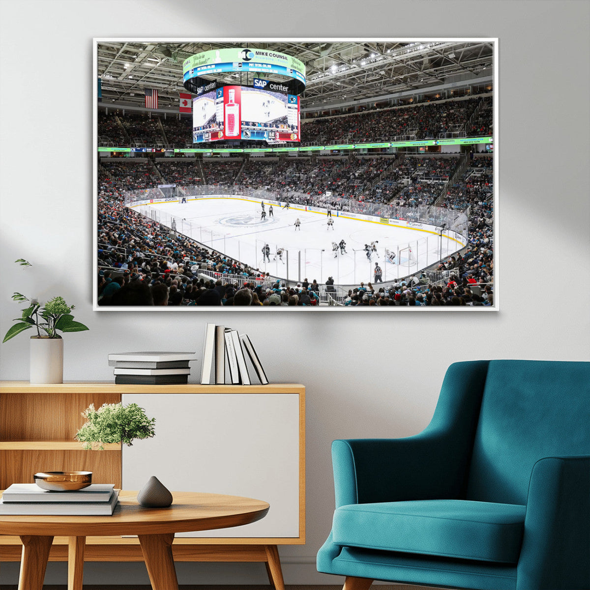 Sharks Arena Blackhawks Sharks Ice Hockey Stadium Wall Art