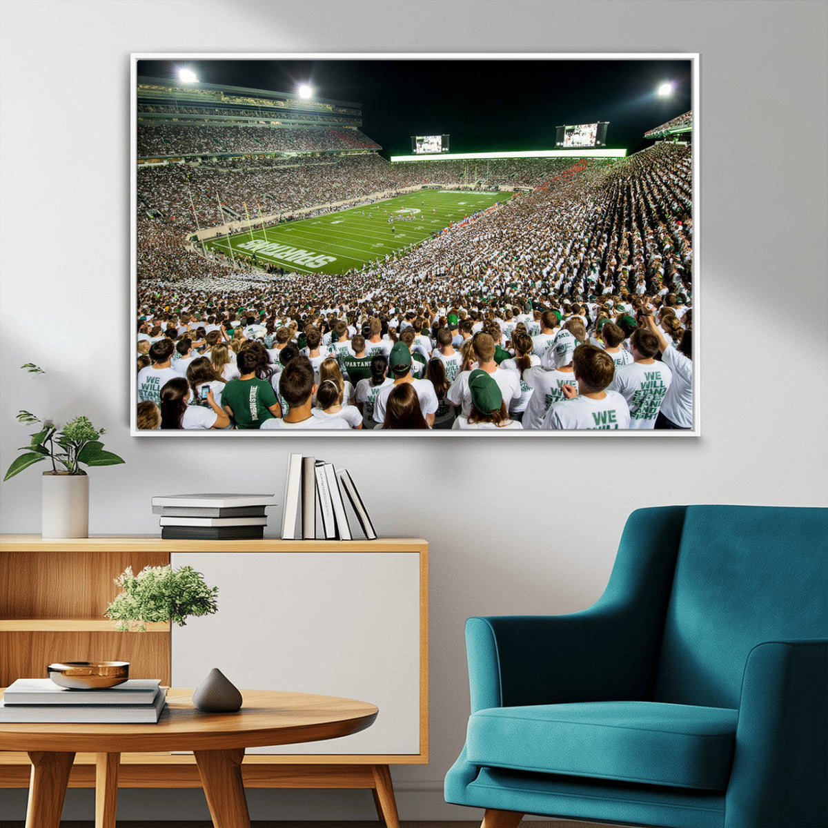 Michigan State Spartans Football Canvas Print - East Lansing