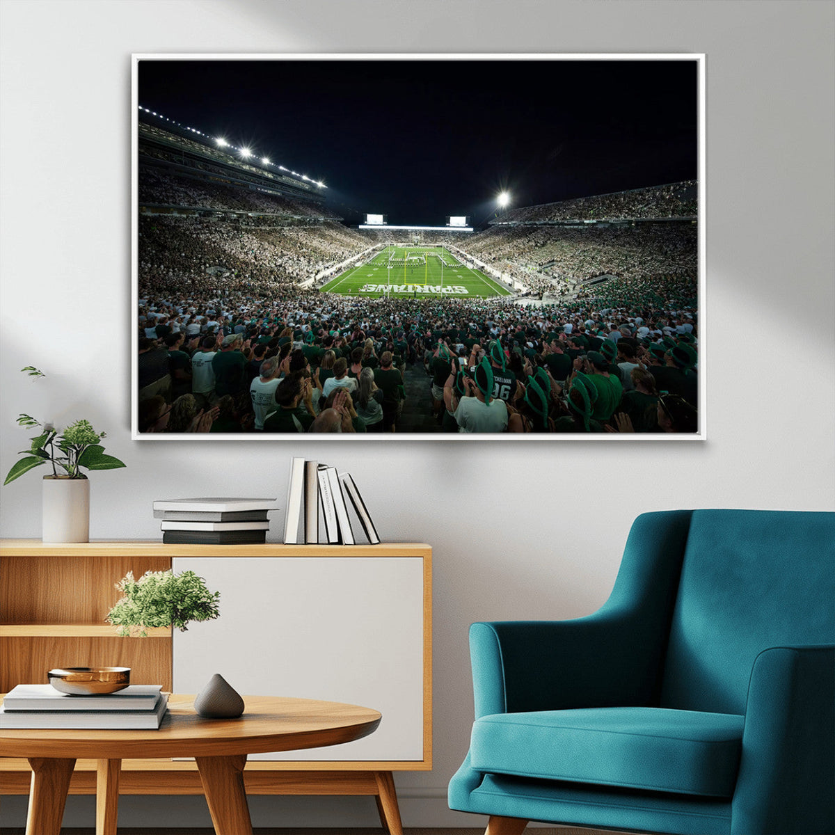 Framed Michigan State Spartans Football Team Print - East