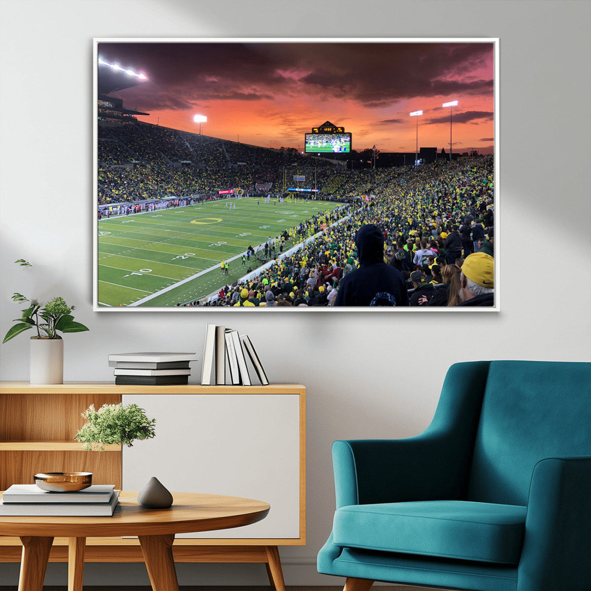 Eugene Autzen Stadium Canvas Wall Art Print – Sunset Over