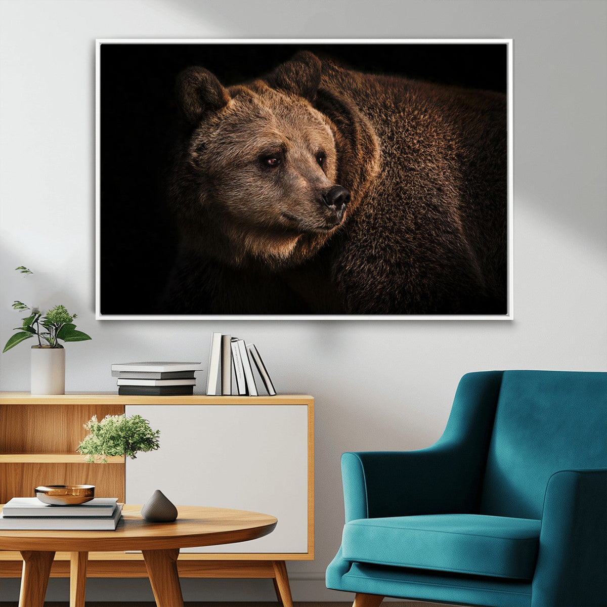Wild Grizzly 399 Bear Canvas Wall Art Print, Bear Animal