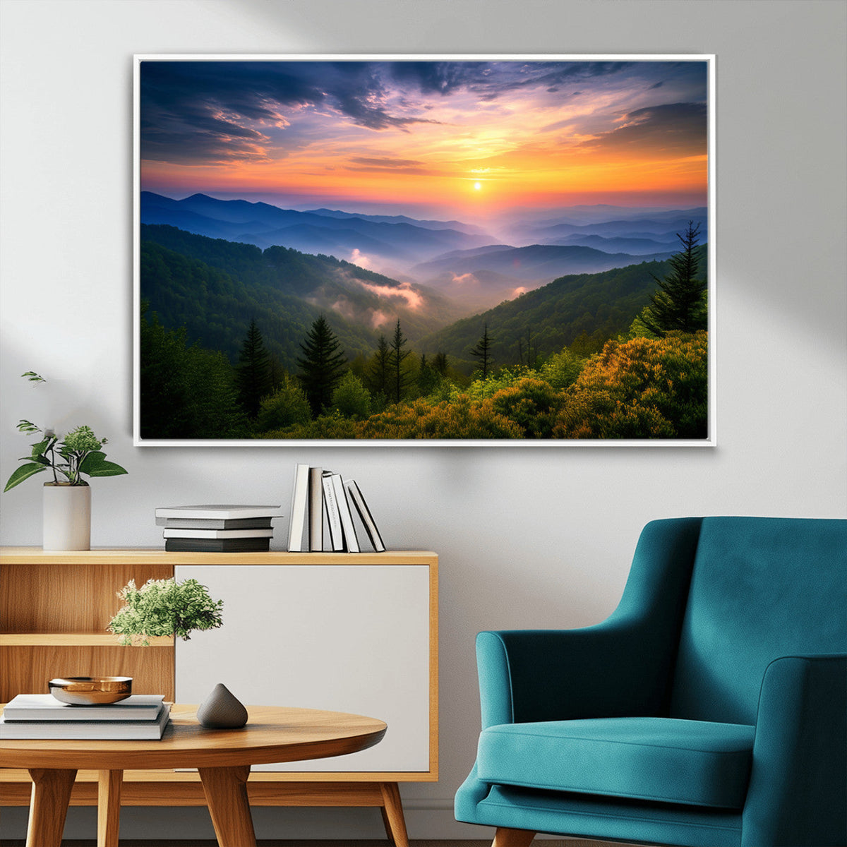 Majestic Mountain Sunrise Print | Landscape Wall Art |