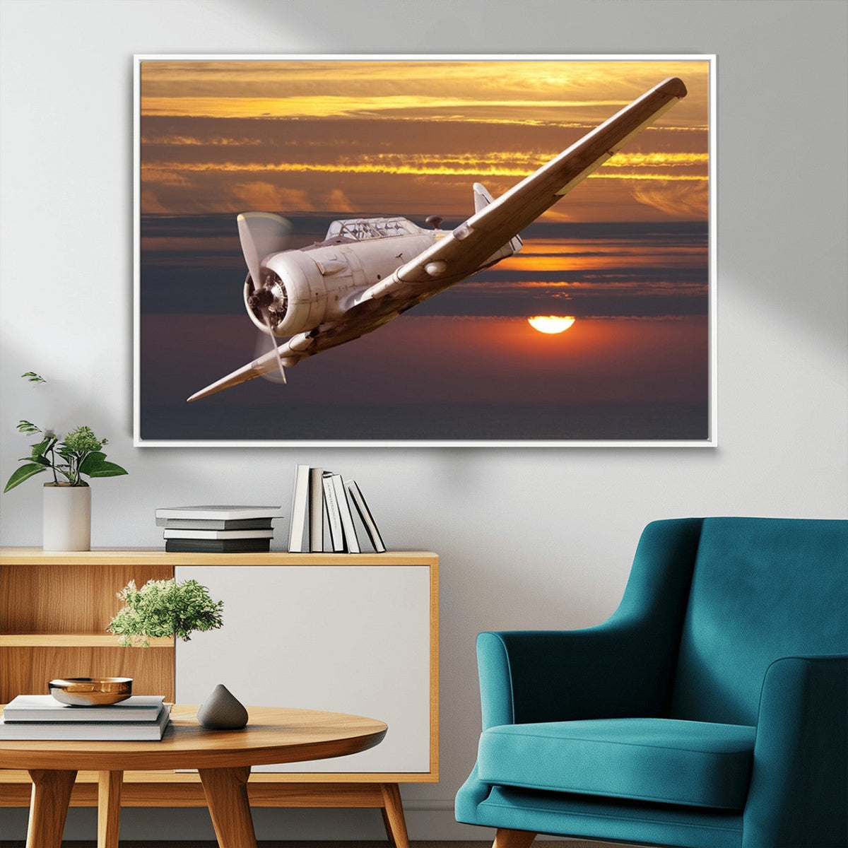 Old War Plane Wall Art Canvas Print