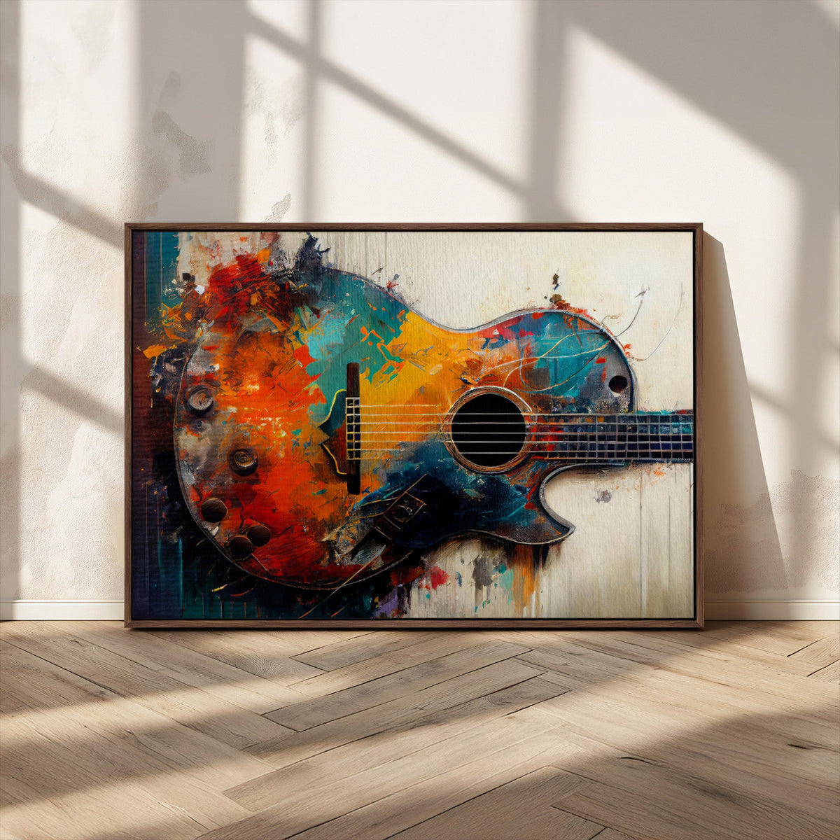 Abstract Guitar Wall Art Canvas | Vibrant Music-Inspired Art