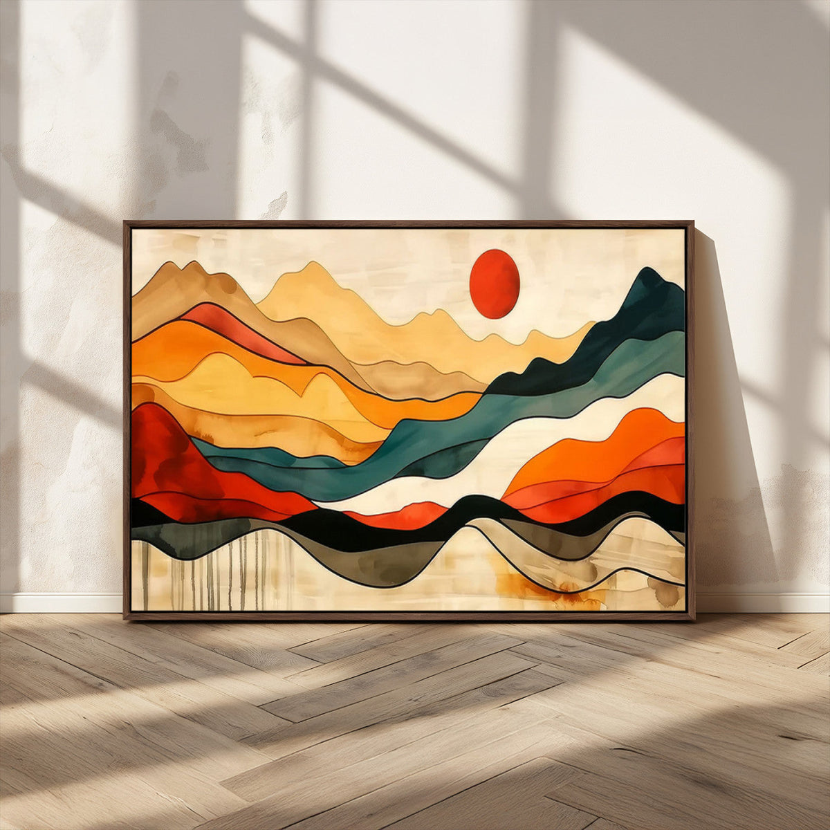 Mid Century Wall Art Print - Abstract Woodland Print -