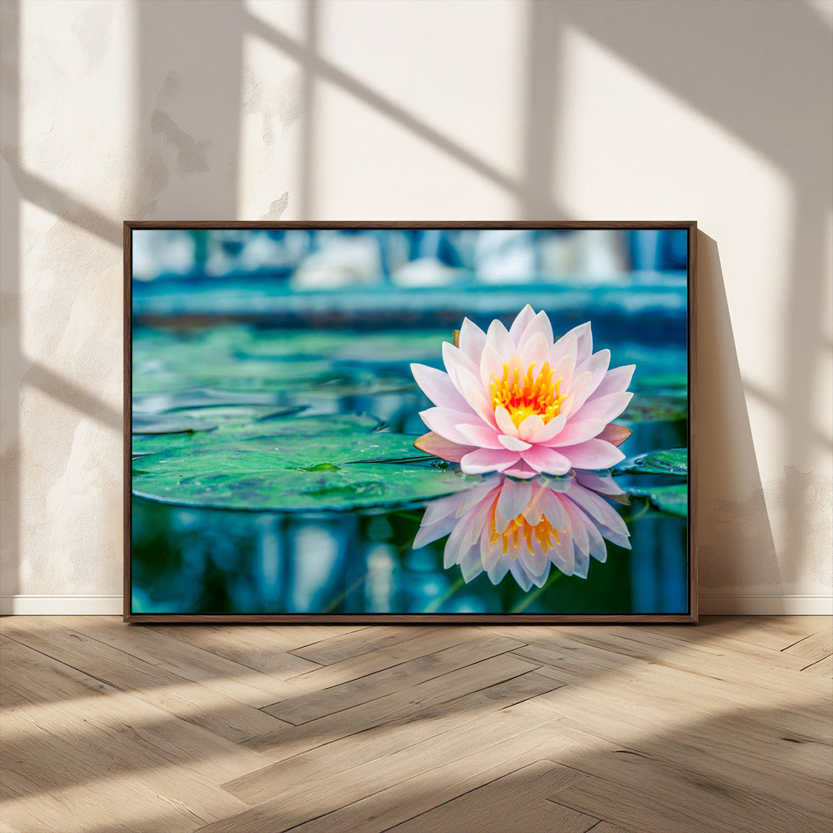 Lotus Flower Wall Art Canvas Print, Water Lily Large Wall