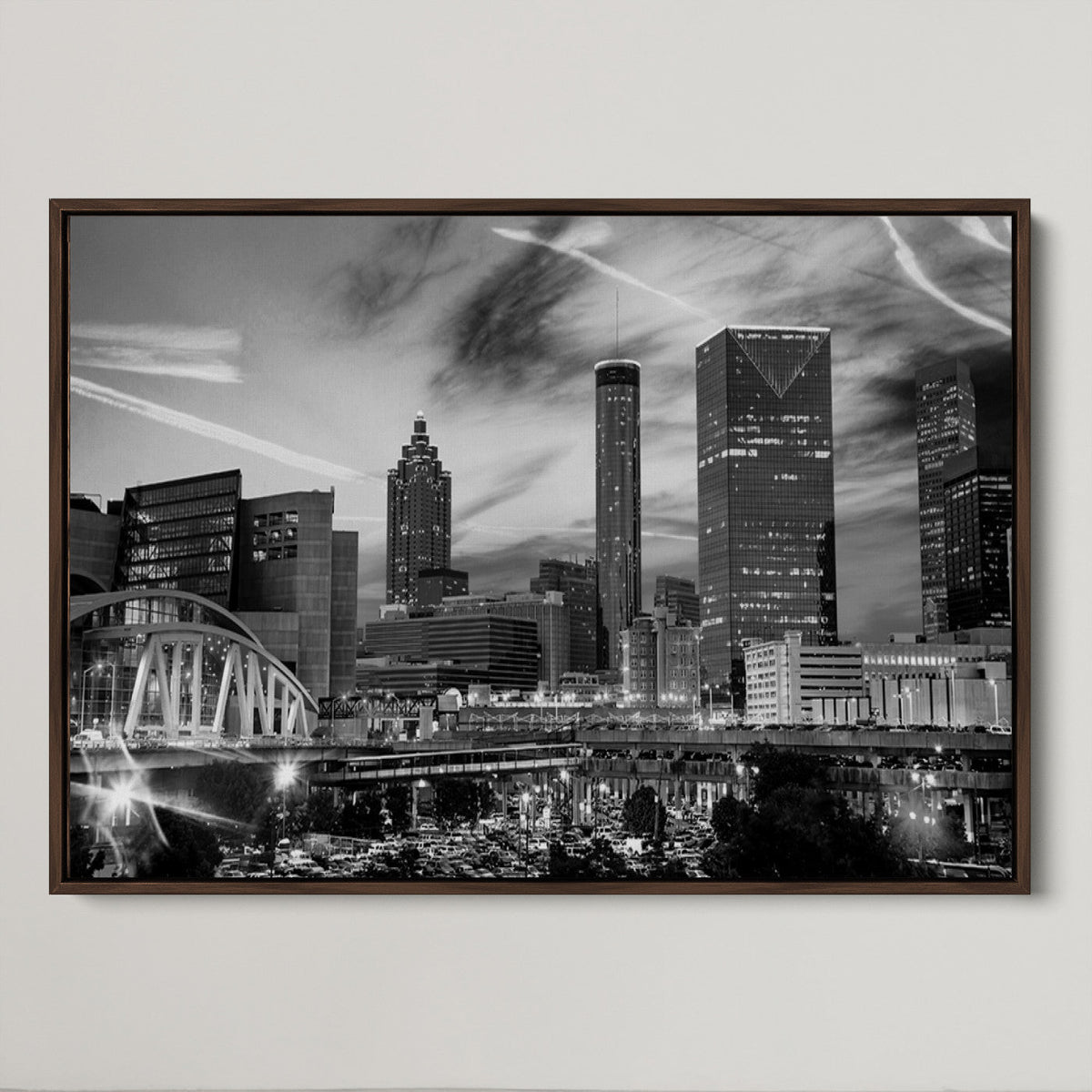 Black and White Atlanta Wall Art Canvas Print
