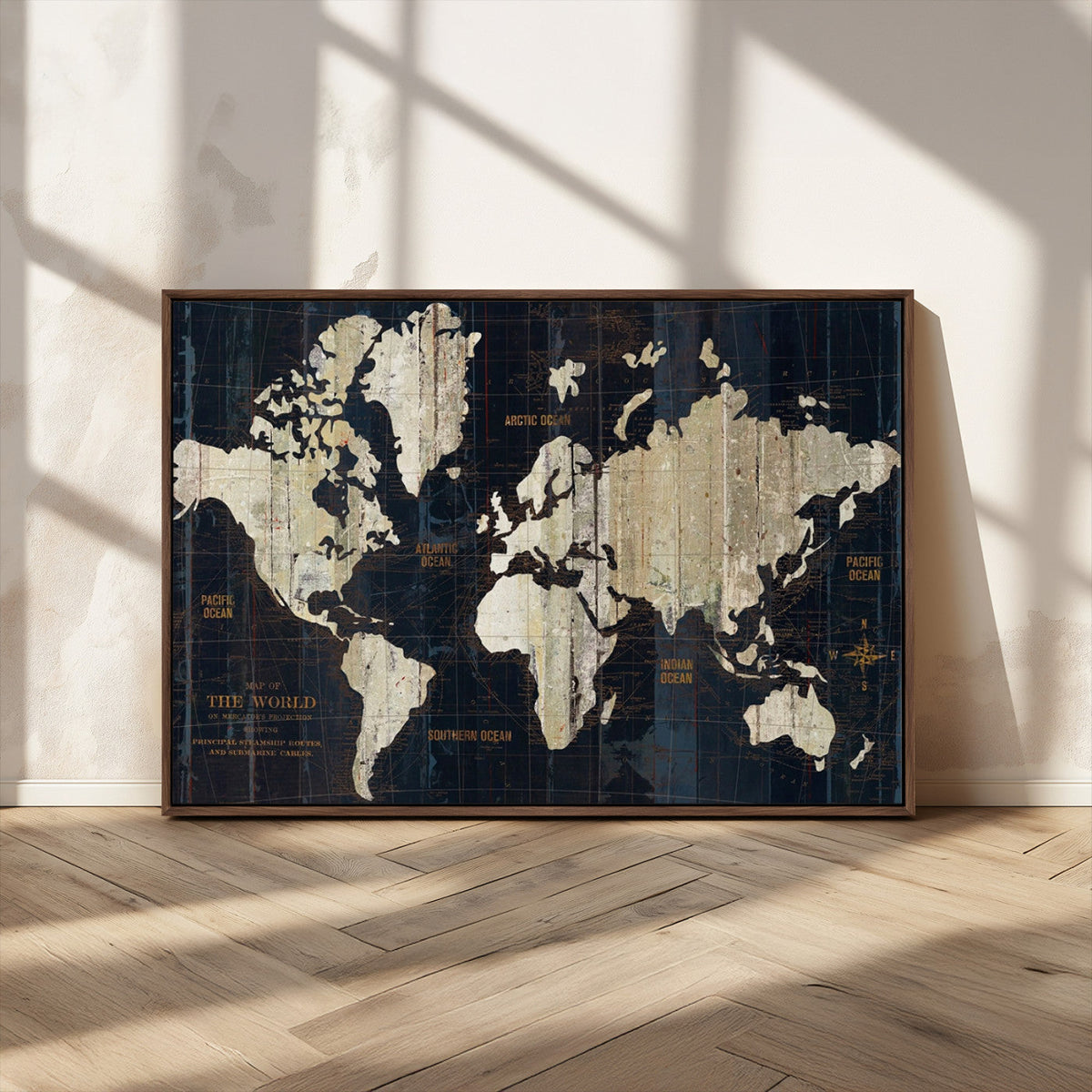 World Map Canvas Print – Detailed Map of the World Wall Art