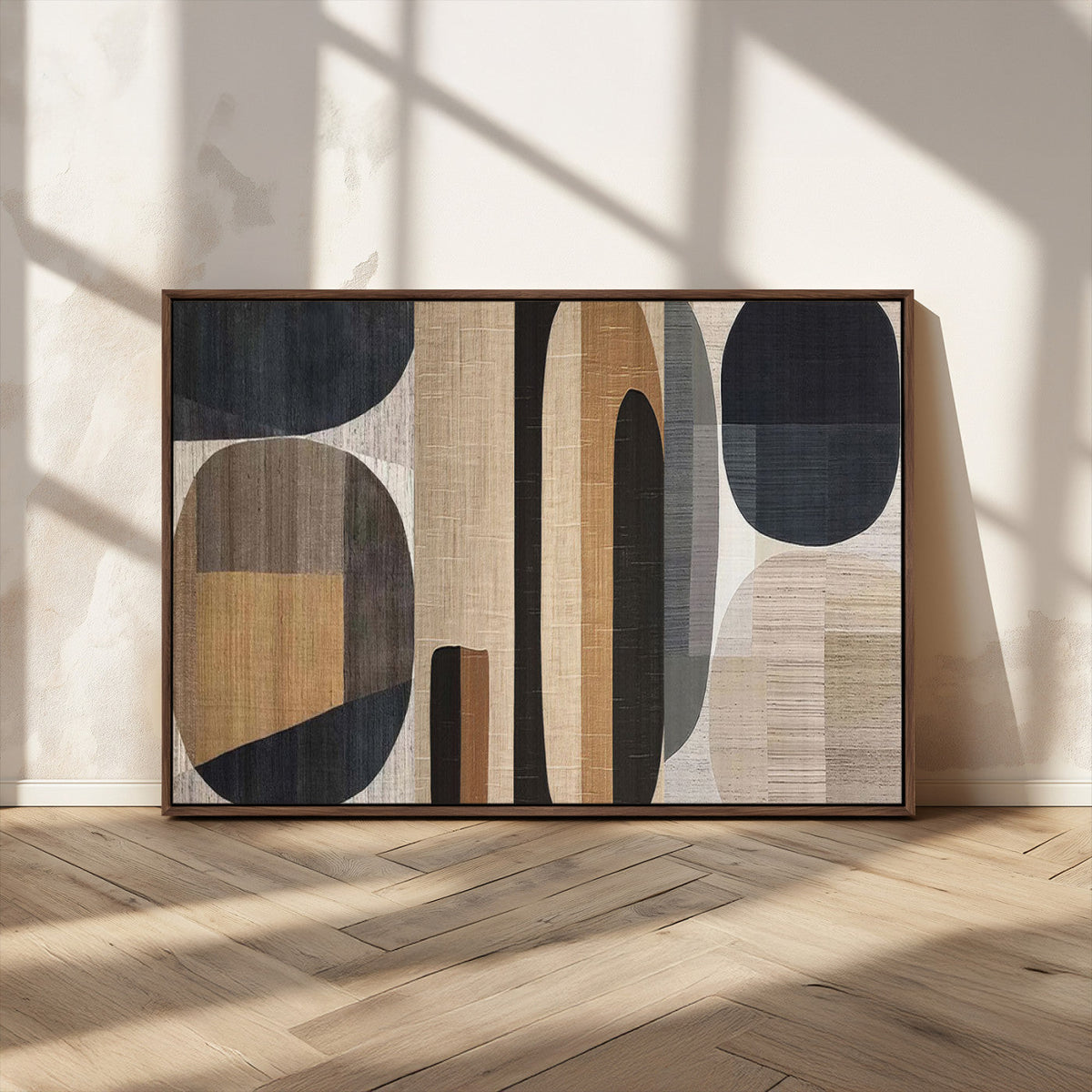 Abstract Minimalist Canvas Wall Art - Neutral Geometric