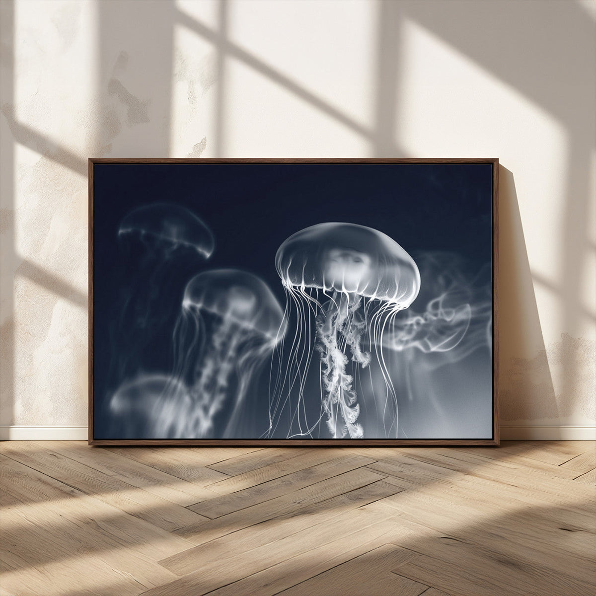 Jellyfish Wall Art Canvas Print, Modern Abstract Jellyfish