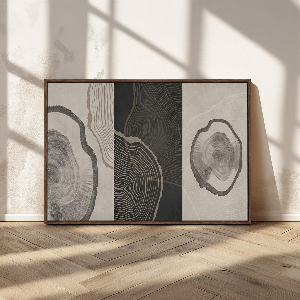 Minimalist Tree Rings Wall Art | Modern Abstract Canvas