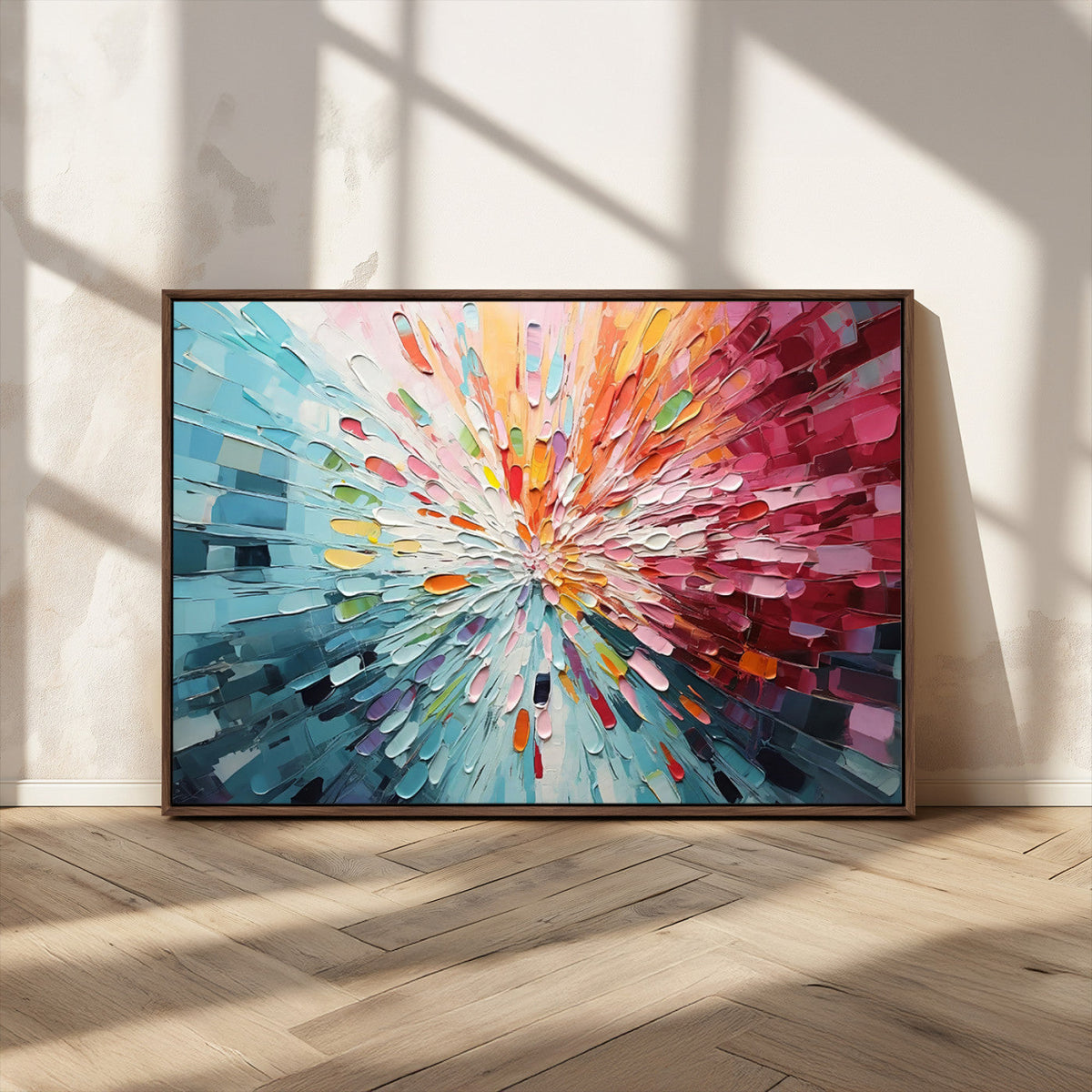 Radiant Bloom Abstract Floral Wall Art Canvas Print -