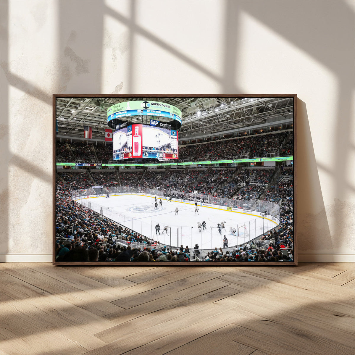 Sharks Arena Blackhawks Sharks Ice Hockey Stadium Wall Art
