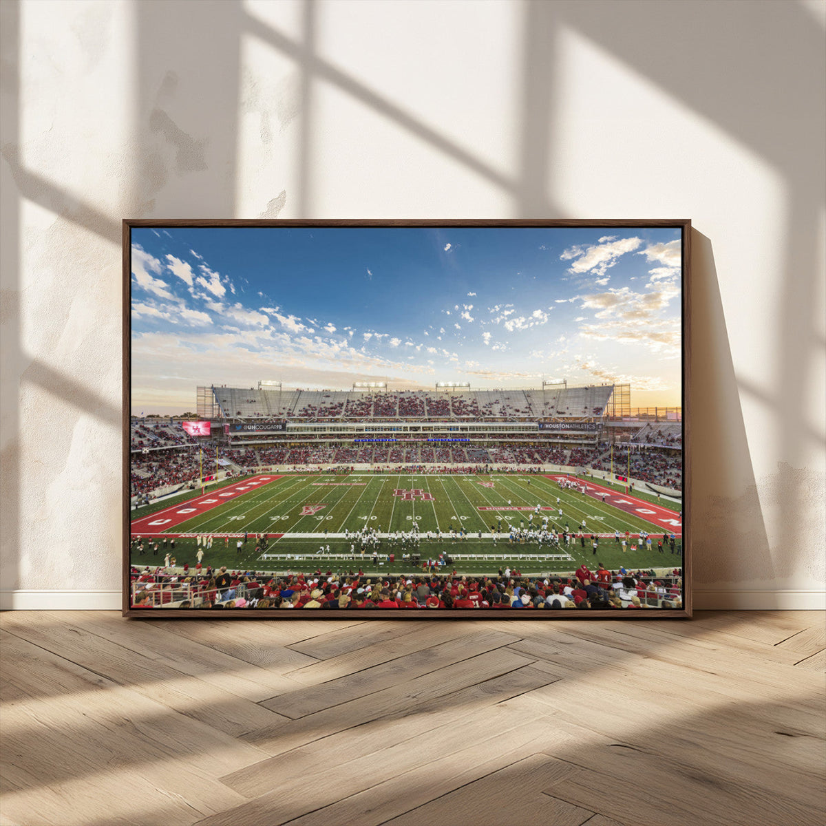 Framed Houston Cougars Football Team Print - Houston TDECU