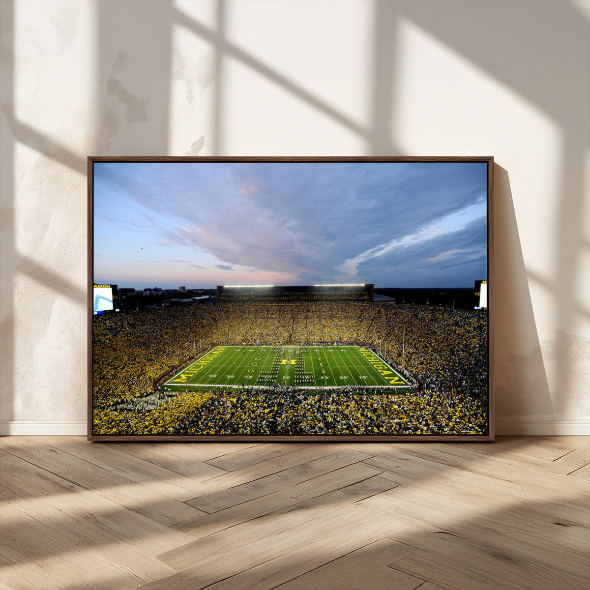 Michigan Stadium Wall Art Canvas Print, Vibrant Game Day