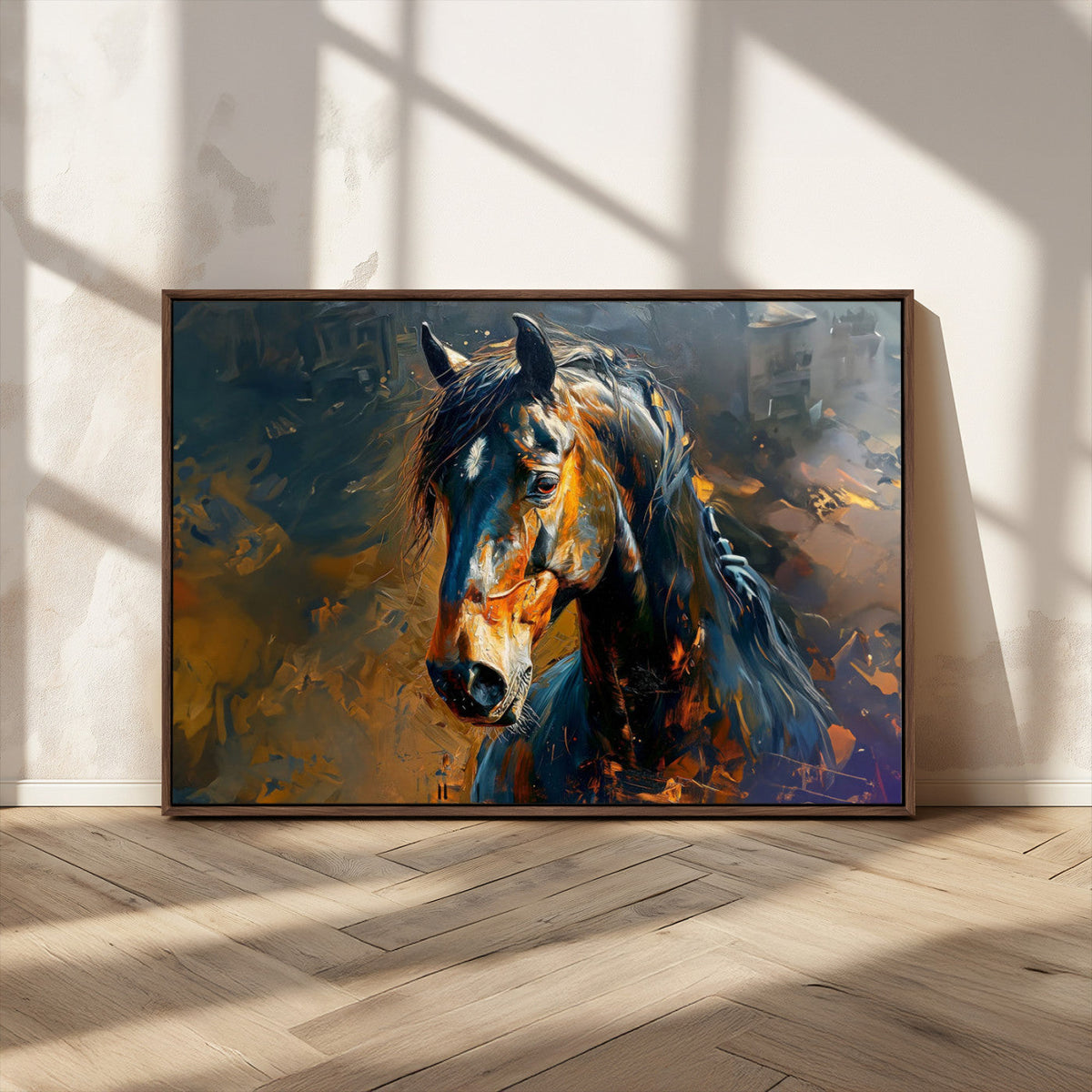 Abstract Horse Wall Art Canvas Print | Farmhouse Wall Decor