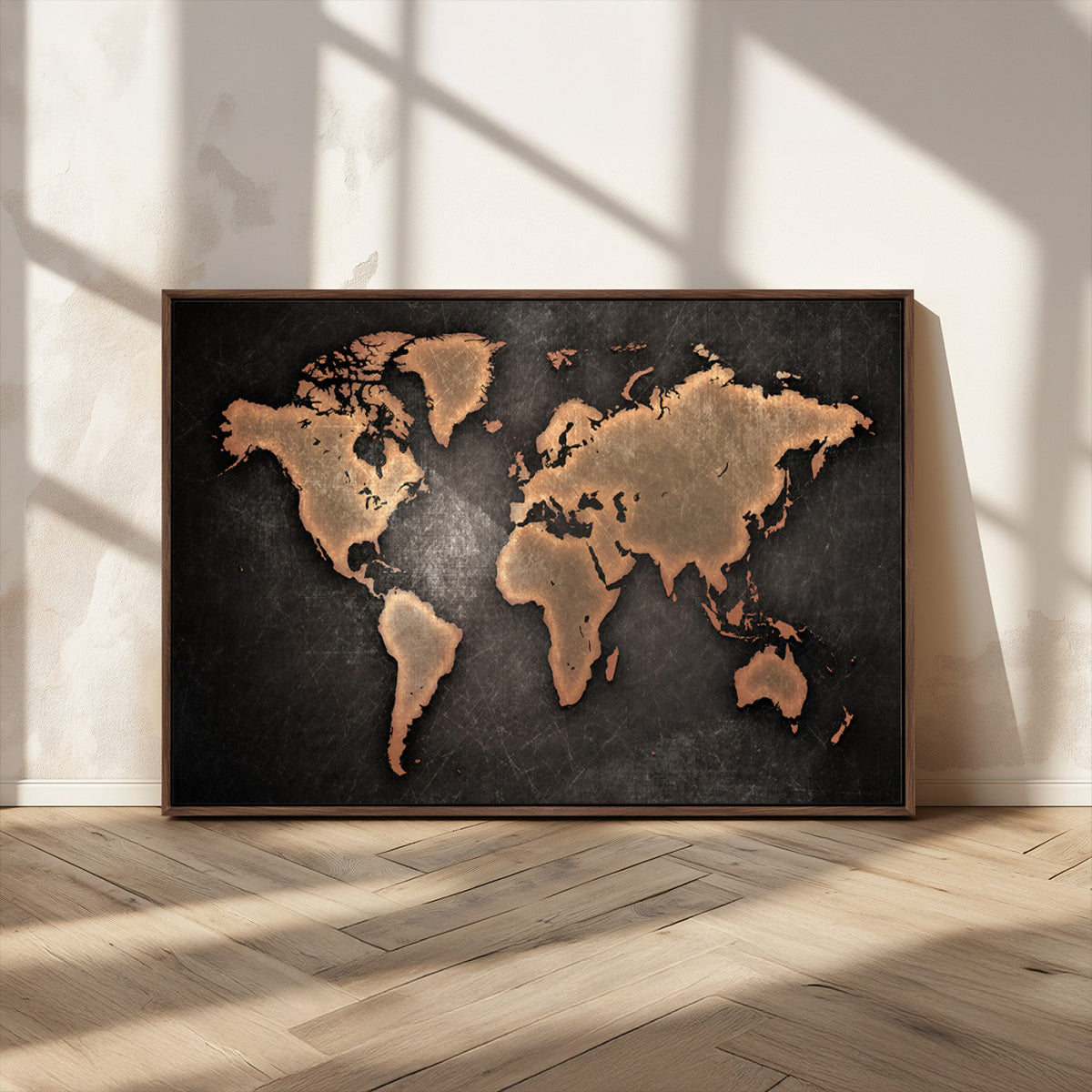 World Map Canvas Print – Framed Travel Map Wall Art for