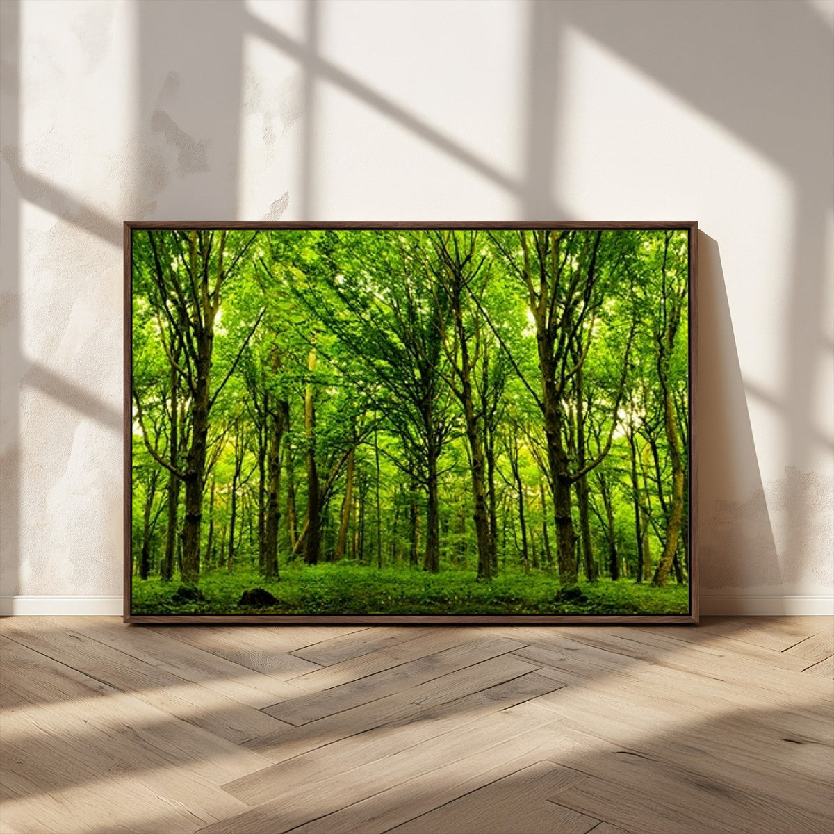 Lush Green Forest Canvas Print | 3-Panel Forest Wall Art |
