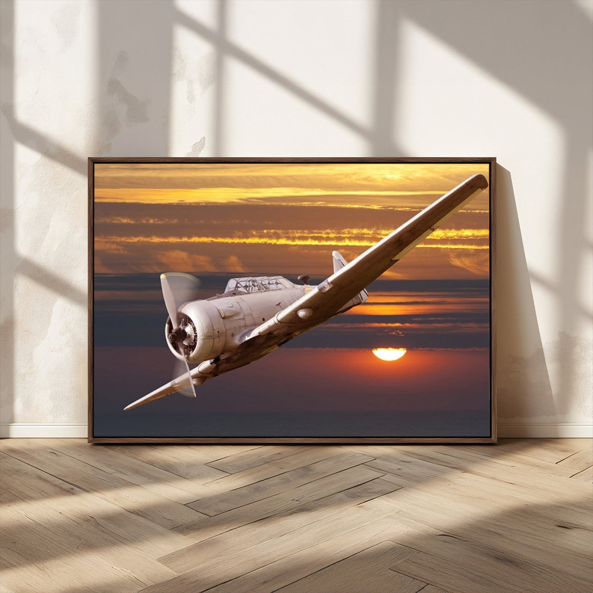 Old War Plane Wall Art Canvas Print