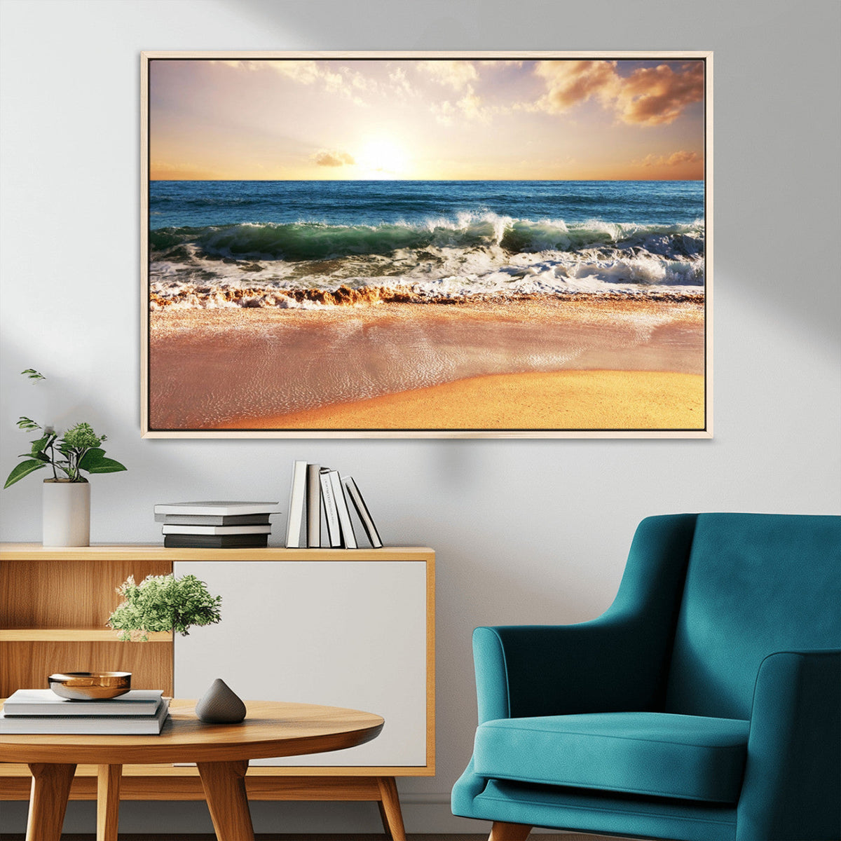 Serene Beach Path Canvas Art, Giclee Canvas Print with