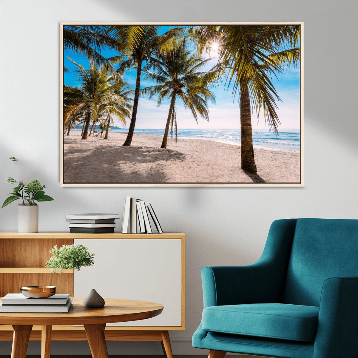 Palm Beach Tropical Island Wall Art Canvas Print