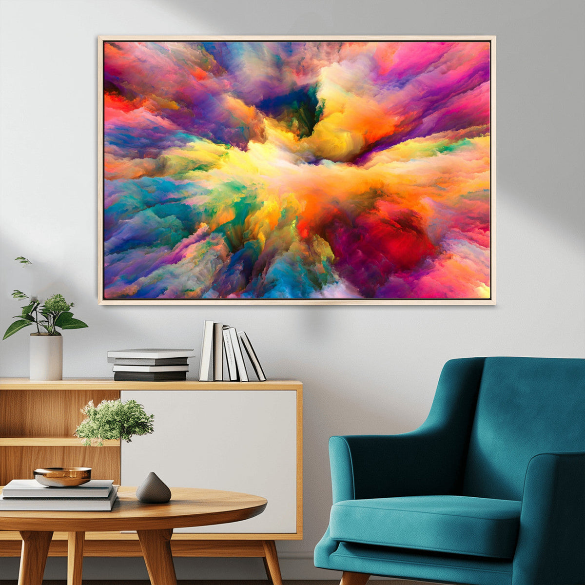 Blazing Vibrant Colors Cloud Wall Art Canvas Print