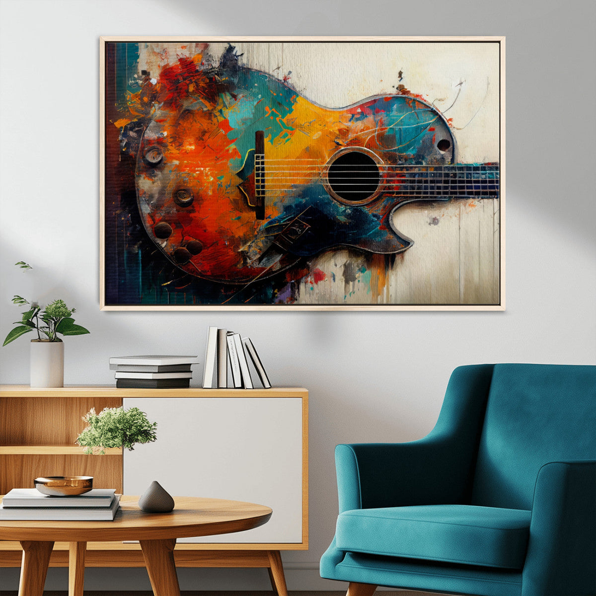 Abstract Guitar Wall Art Canvas | Vibrant Music-Inspired Art