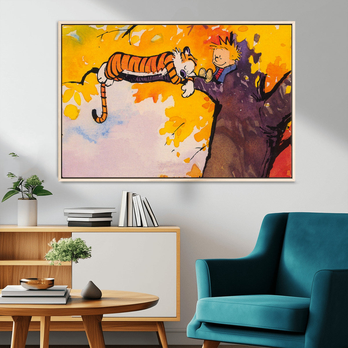 Calvin and Hobbes Tree Scene Canvas Print | 3 Panel Large
