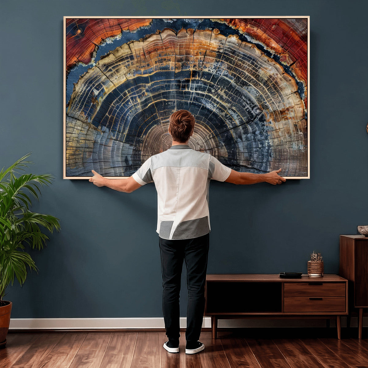 Abstract Tree Ring Wall Art Canvas Print