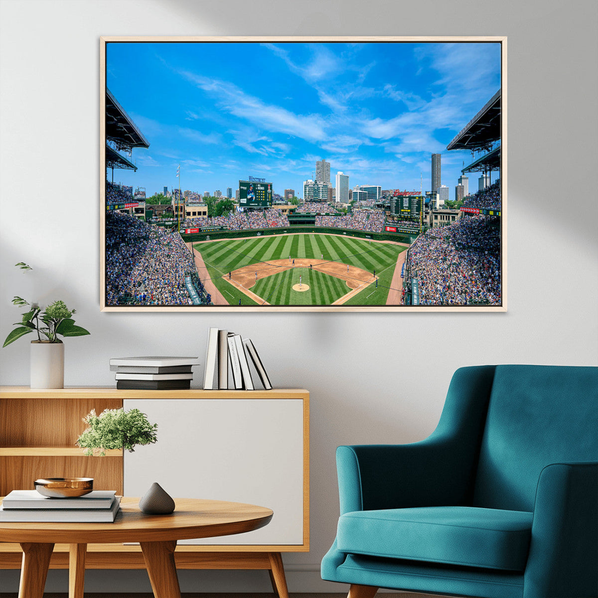 Wrigley Field Chicago Cubs Panoramic Art Multi-Piece Canvas
