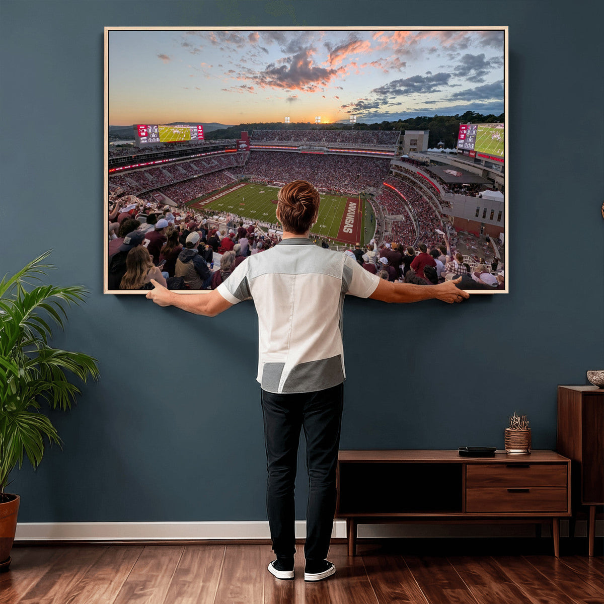 Donald W. Reynolds Razorback Stadium Wall Art Canvas Print –