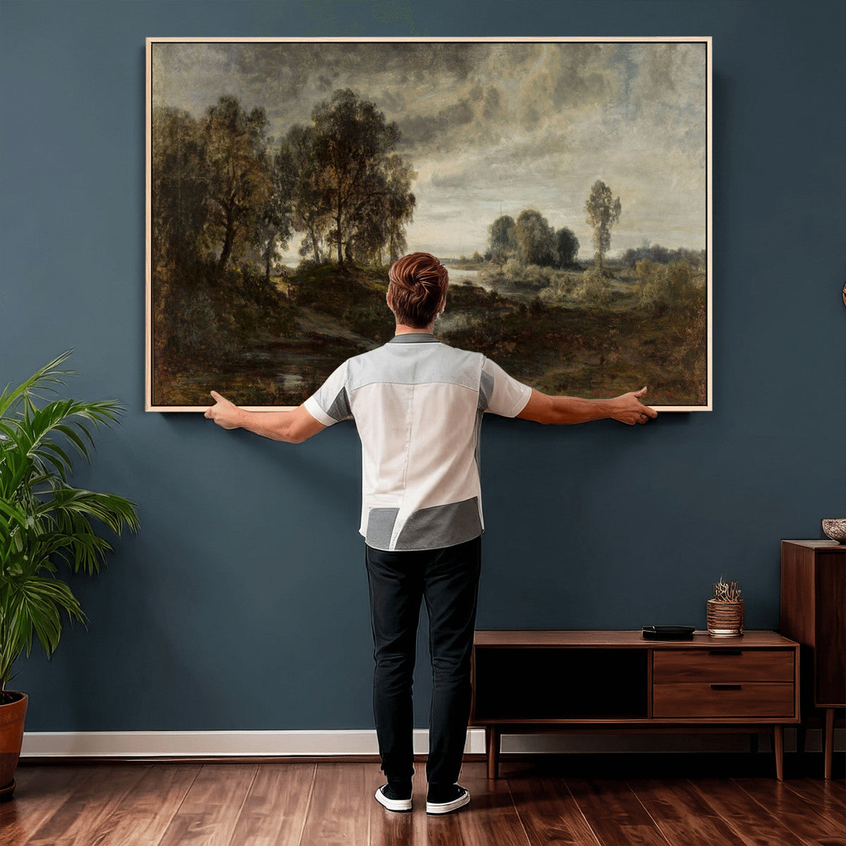 Adolf Dressler Landscape of the Oder River Wall Art Canvas