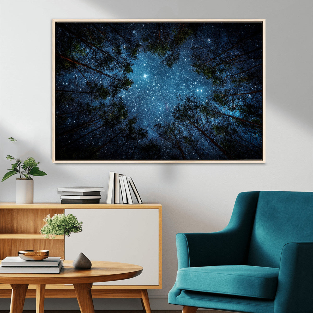 Forest and Stars Wall Art Canvas Print
