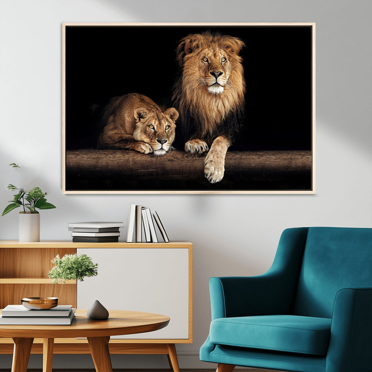 Lion Canvas Wall Art – Majestic Animal Print Artwork for