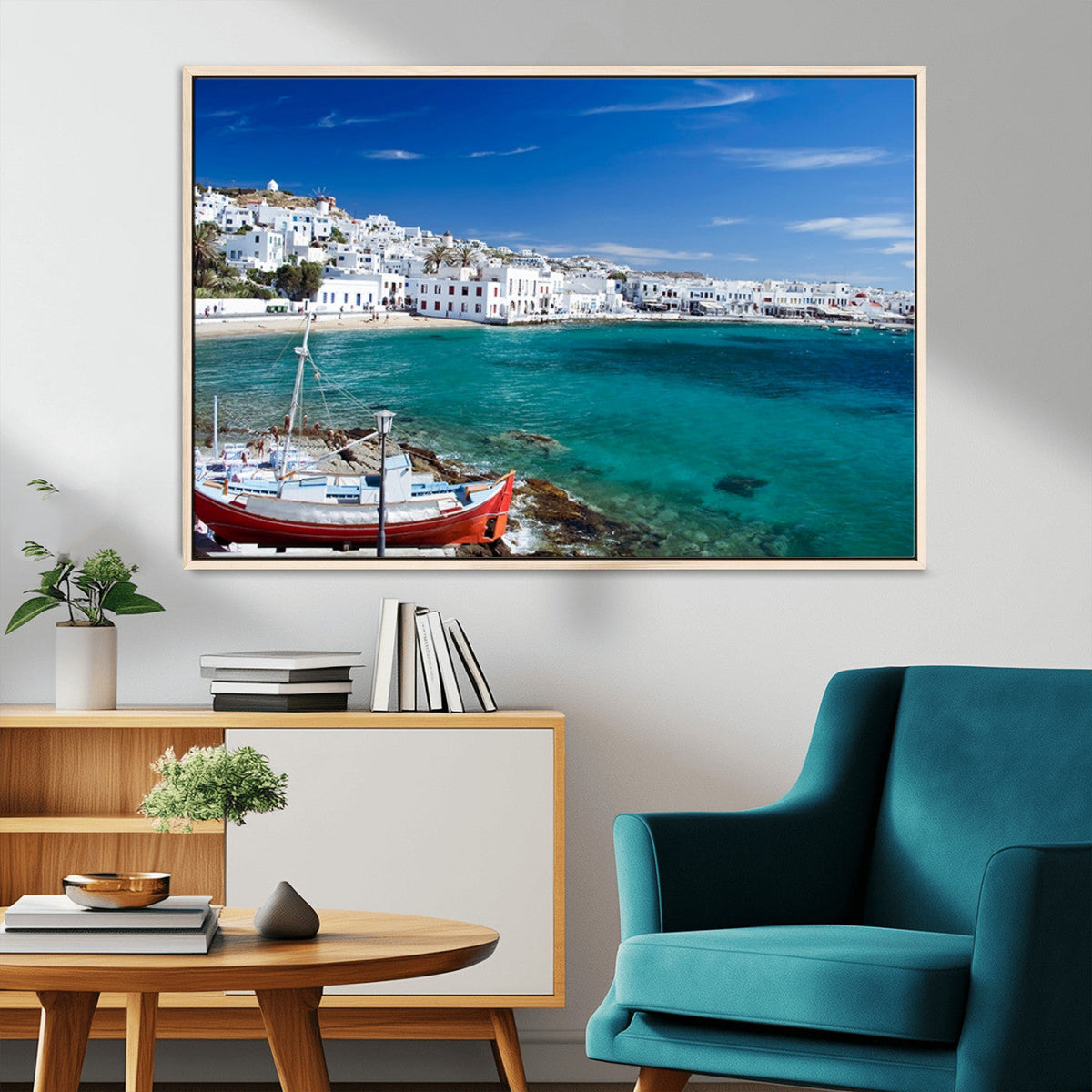 Santorini Wall Art Canvas Print