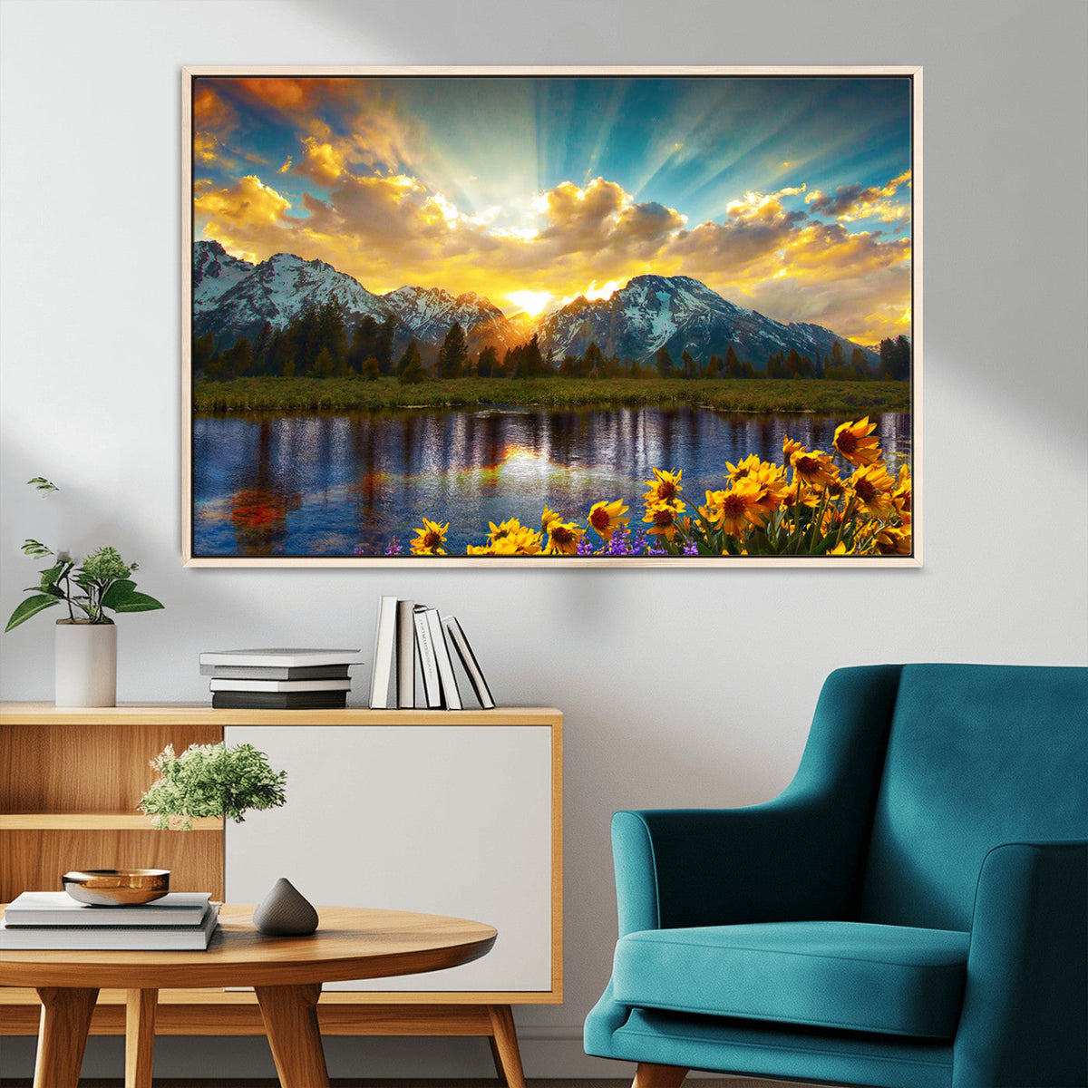 Grand Teton Park Sunrise Wall Art – Vibrant Landscape Canvas