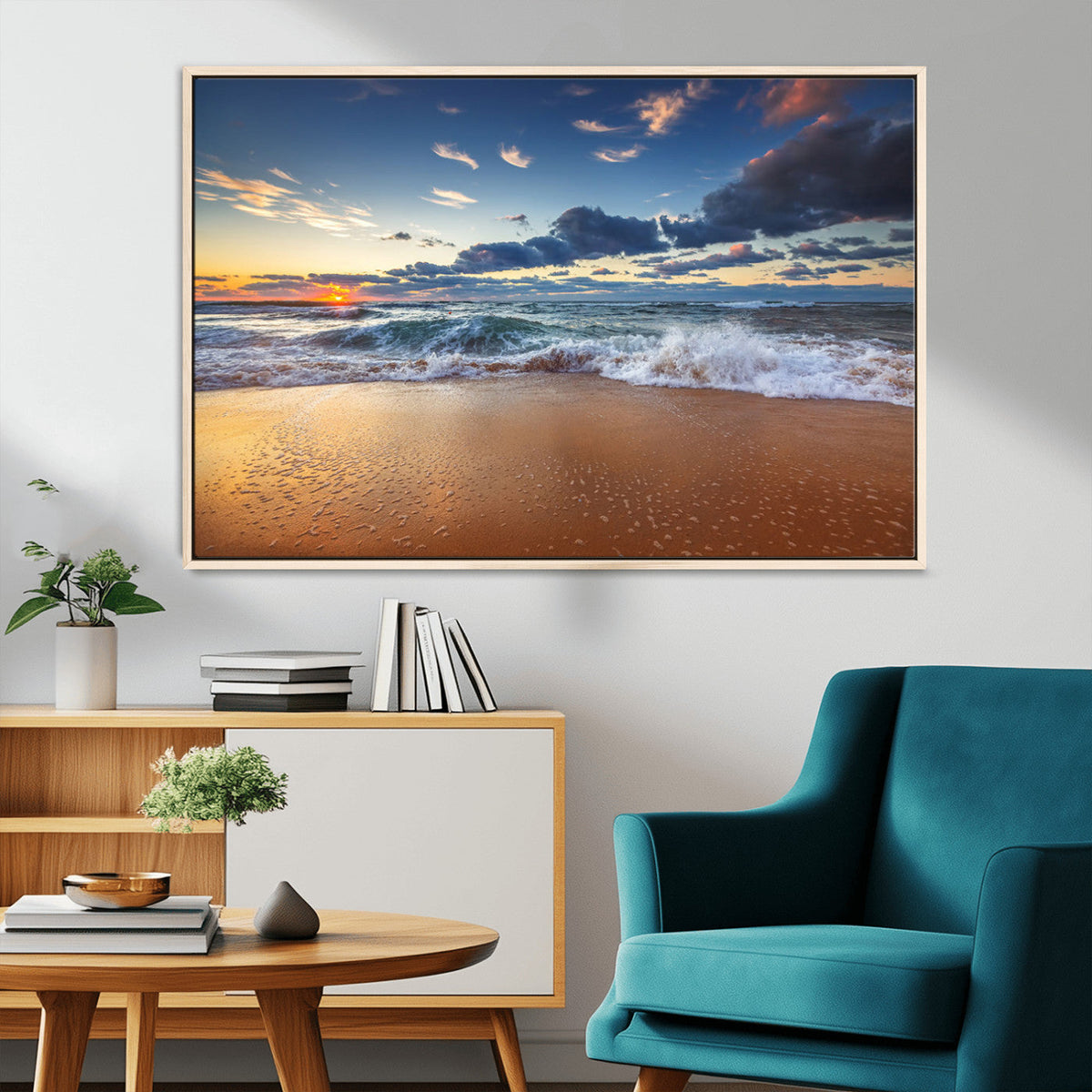 Beach Canvas Wall Art - Coastal Seascape Print for Living