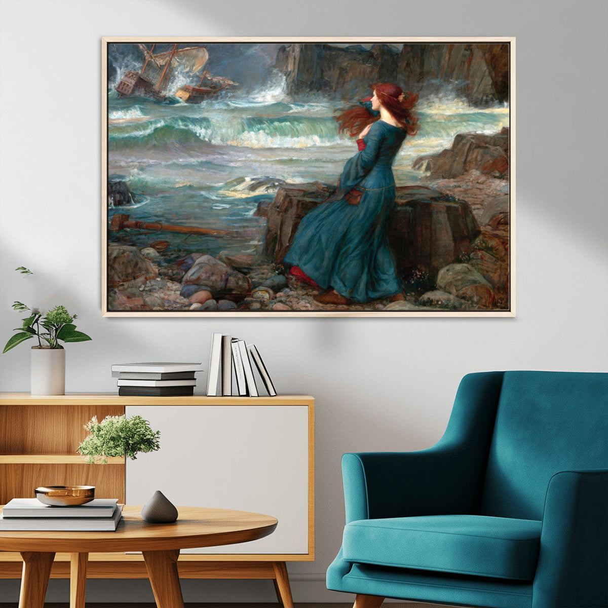 Miranda by the Shore Wall Art Canvas Print – Tempest Scene